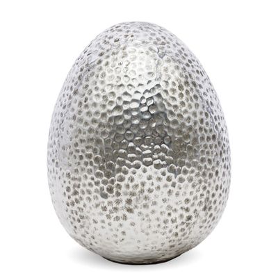 Dekoračné vajíčko strieborné 15 cm